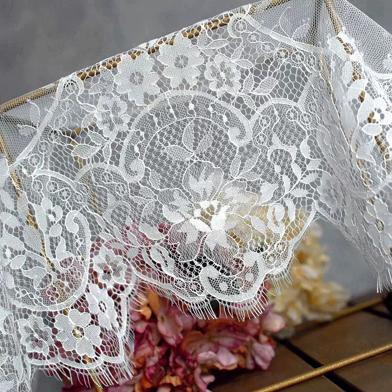 3 Meters One-Sided Eyelash Lace 30cm - Non-Stretch Lace for Sleeves & Skirt Hems