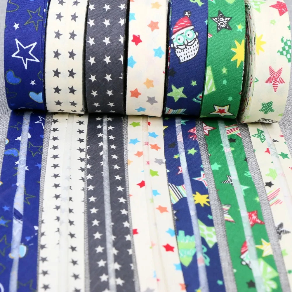 20mm Dot Print Bias Binding Tape 5m or 10m - Cotton Bias Tape for Sewing & Crafts