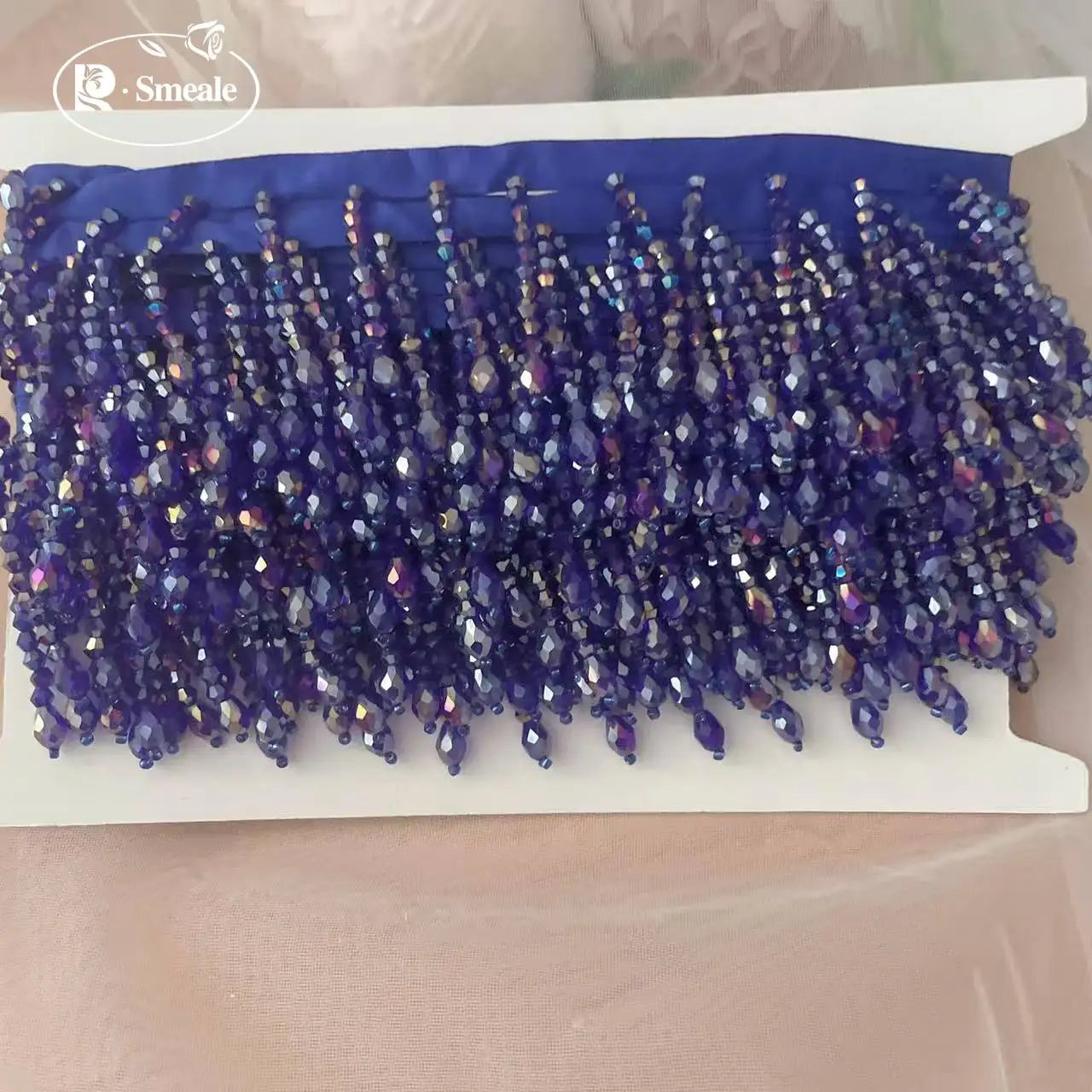 Crystal Tassels Beaded Lace Trim - 1-9 Yards Luxury Hanging Bead Fringe for Clothing & Decor