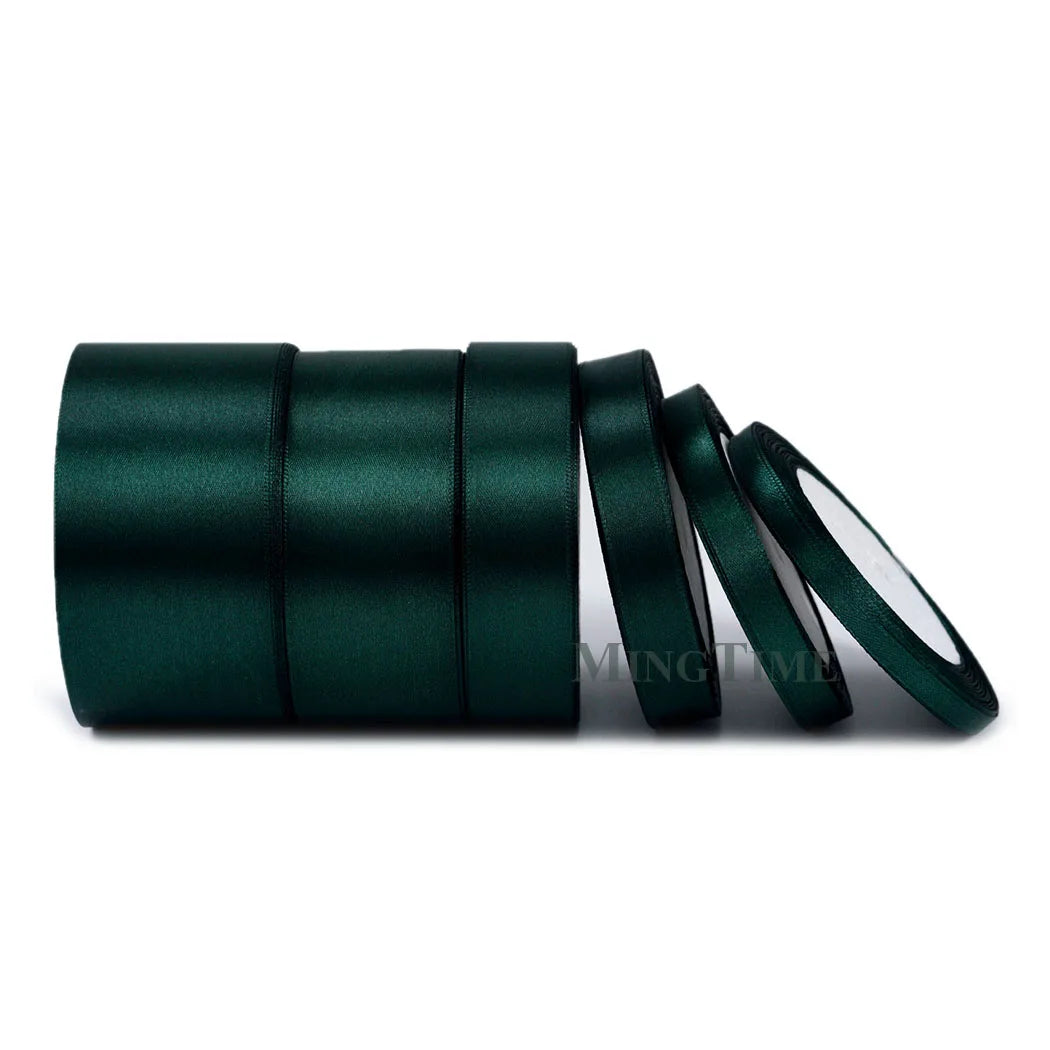 Satin Ribbon 25 Yards - 6-50mm Width Polyester Ribbon for Crafts, Gifts & Weddings