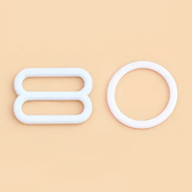 50 Sets O-Ring Metal Bra Buckles - Strap Connectors for Lingerie & Swimwear (6-15mm)