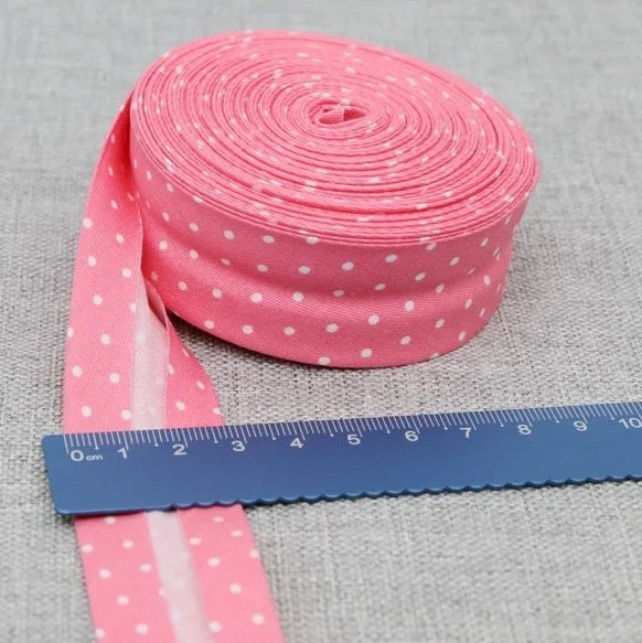 Cotton Bias Binding Tape 20-25mm x 5m - Printed Dots, Stripes & Tartan Patterns