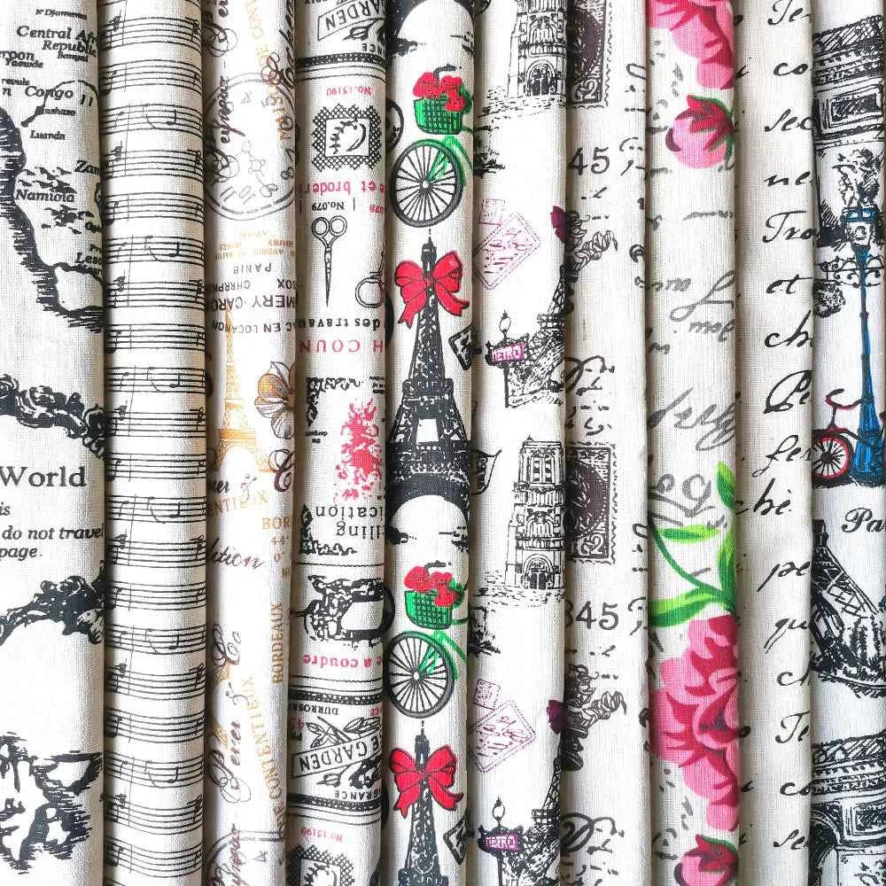 Printed Canvas Fabric 45x145cm - Decorative Cotton Canvas for Bags, Crafts & Home Décor