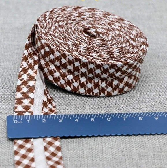 Cotton Bias Binding Tape 20-25mm x 5m - Printed Dots, Stripes & Tartan Patterns