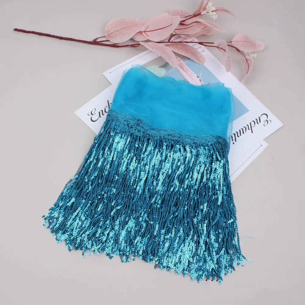 2 Yards Sequin Tassel Lace Ribbon 30cm -  Party Dress Trim