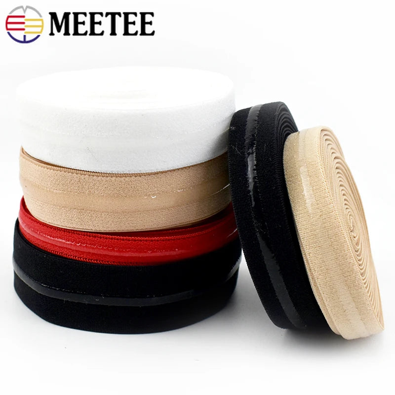 5 or 10 Meters Bra Strap Elastic with Silicone Non-Slip Strip (8-25mm)