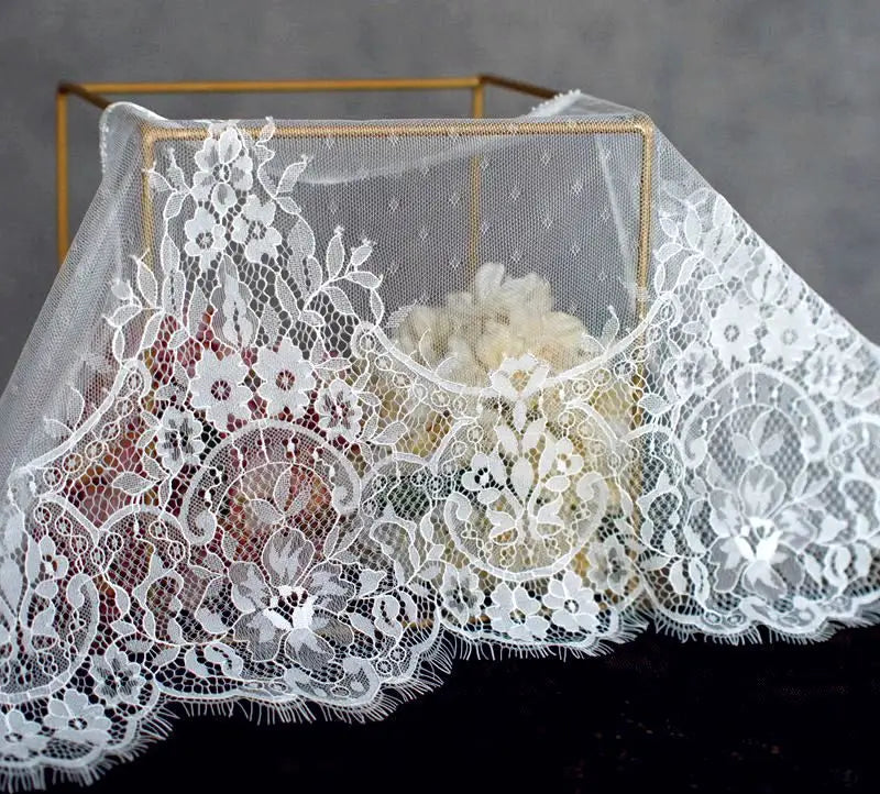 3 Meters Extra Wide Eyelash Lace 30cm - Non-Stretch Lace for Bra Making & Wedding Dresses