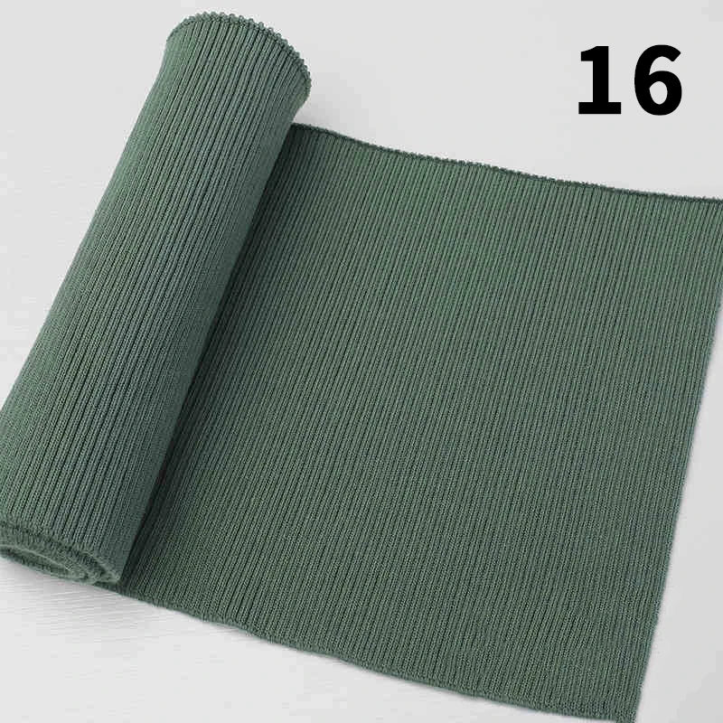 1 Yard Pure Cotton Stretch Rib Knitted Fabric - 17cm Wide for Necklines, Cuffs & Hems