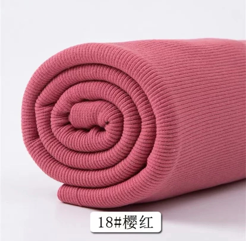 Cotton Stretch Ribbed Knit Fabric - 20cm Wide 110cm Length for Necklines, Cuffs & Hems