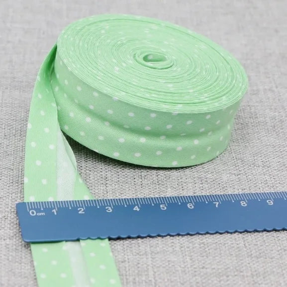 Cotton Bias Binding Tape 20-25mm x 5m - Printed Dots, Stripes & Tartan Patterns