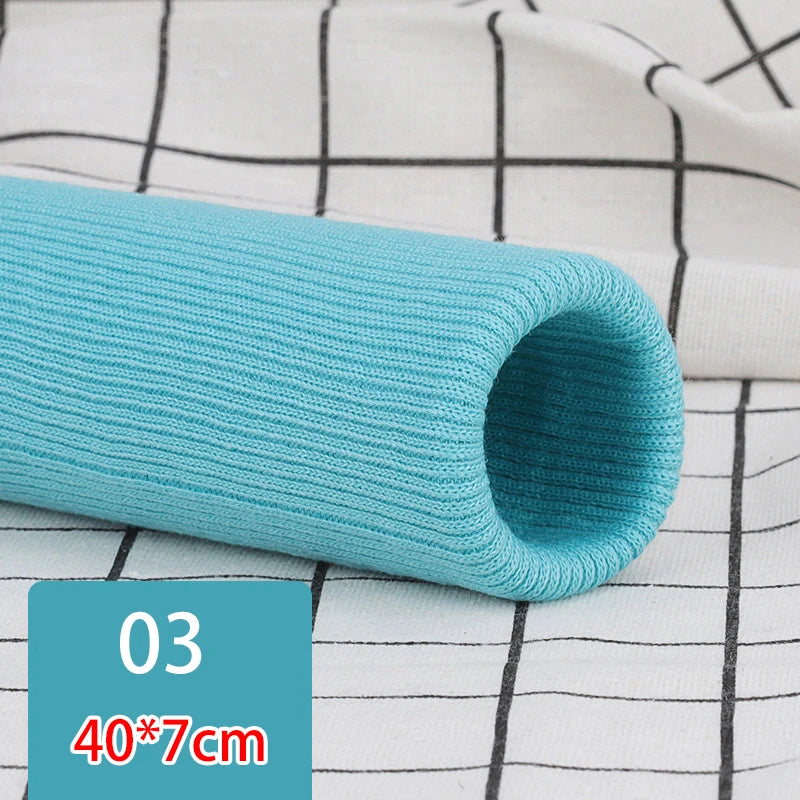 35cm Pre-Made Elastic Rib Cuffs - 7cm Wide Ready-to-Sew Cuffs for Sweaters & Trousers