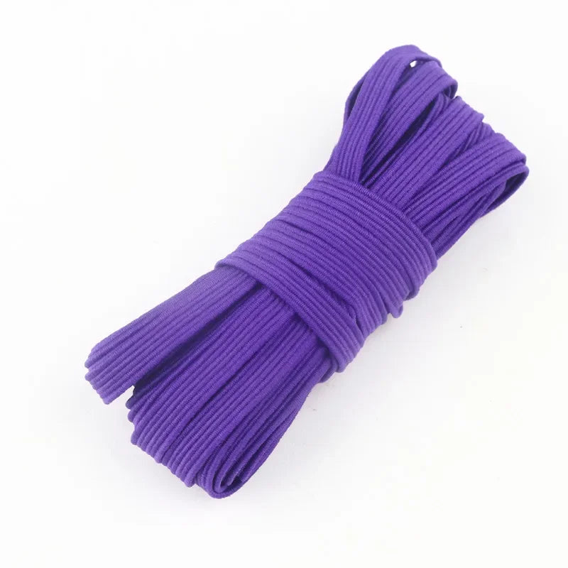 6mm Elastic Band - Multi-Color Polyester Spandex Elastic for Sewing & Lingerie (5m-40m)