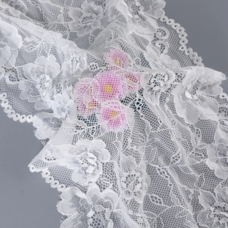 3 Yards Wide Elastic Lace Fabric 20cm - Stretchy Lace for Lingerie