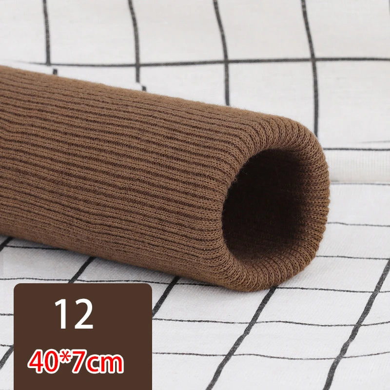 35cm Pre-Made Elastic Rib Cuffs - 7cm Wide Ready-to-Sew Cuffs for Sweaters & Trousers
