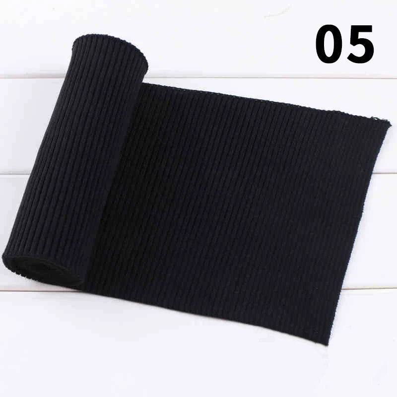 1 Yard Pure Cotton Stretch Rib Knitted Fabric - 17cm Wide for Necklines, Cuffs & Hems