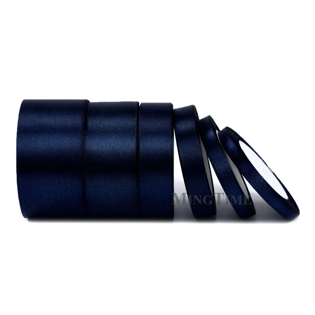 Satin Ribbon 25 Yards - 6-50mm Width Polyester Ribbon for Crafts, Gifts & Weddings
