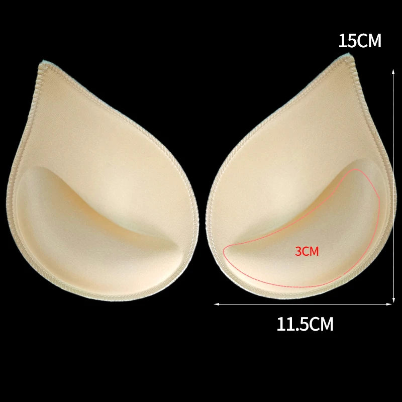 4-Pack Soft Sponge Bra Pads - Removable Push-Up Inserts for Bras, Bikinis & Swimsuits