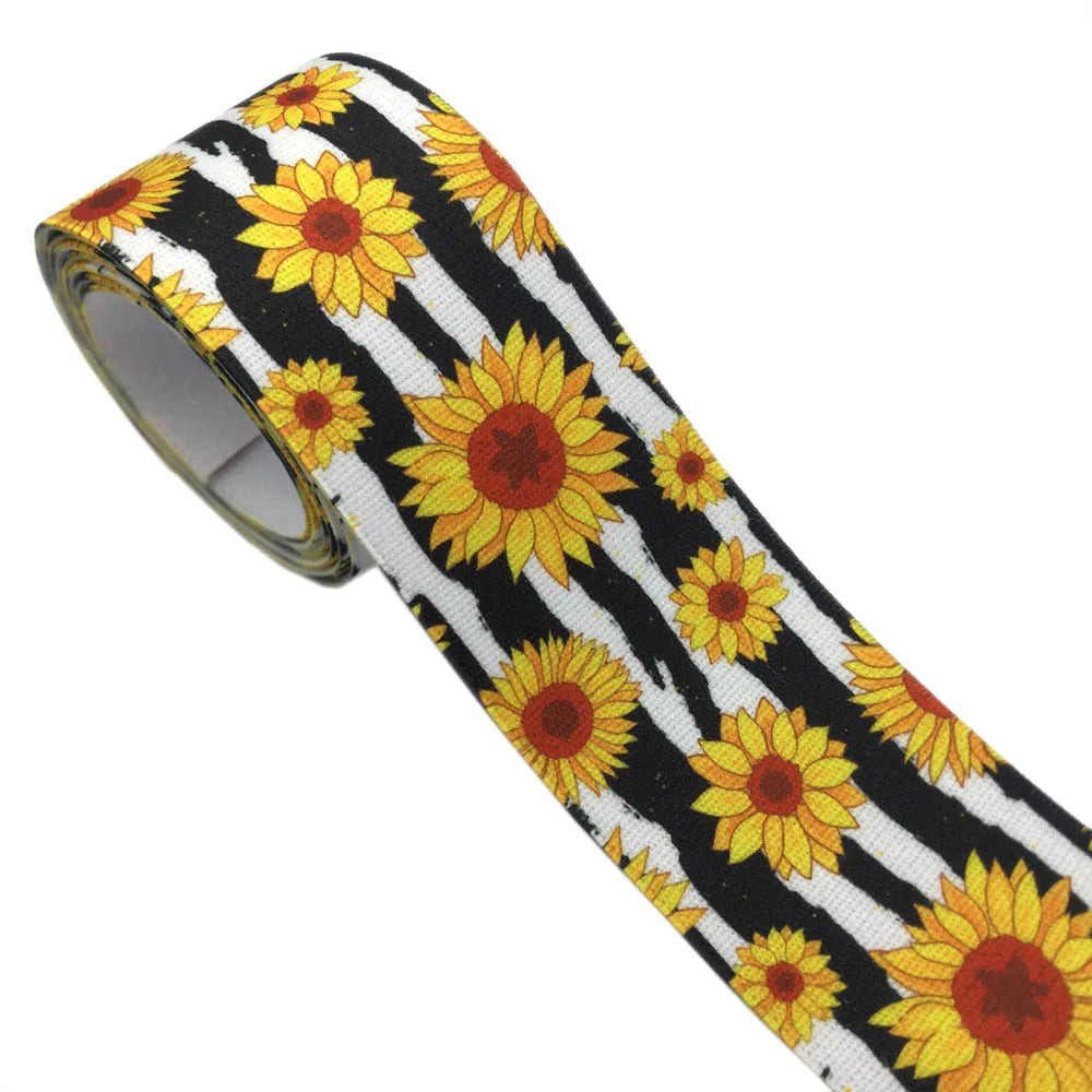 Printed Floral Decorative Elastic - 25mm & 38mm Flowery Waistband Elastic - 2, 5 & 10 Metre Lots