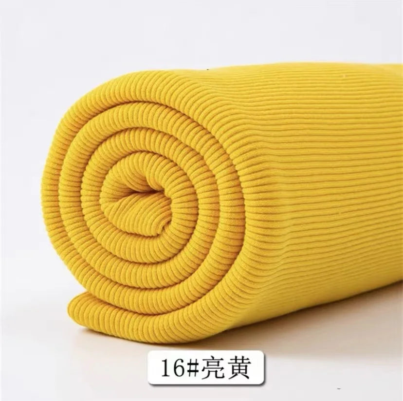 Cotton Stretch Ribbed Knit Fabric - 20cm Wide 110cm Length for Necklines, Cuffs & Hems
