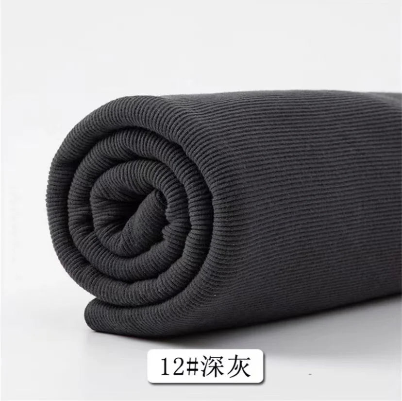 Cotton Stretch Ribbed Knit Fabric - 20cm Wide 110cm Length for Necklines, Cuffs & Hems