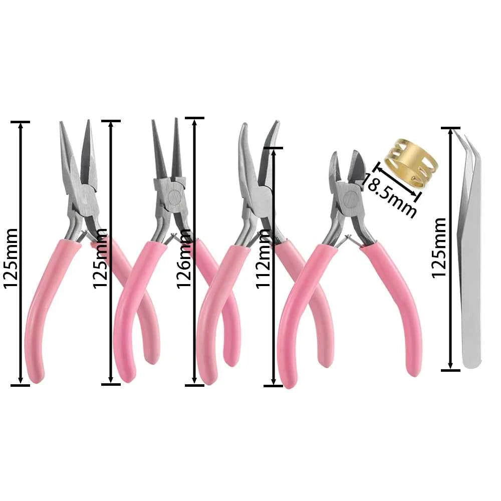 Portable Jewelry Pliers Tool Kit - Needle Nose, Round Nose & Tweezers for Jewelry Making