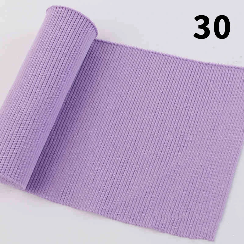 1 Yard Pure Cotton Stretch Rib Knitted Fabric - 17cm Wide for Necklines, Cuffs & Hems