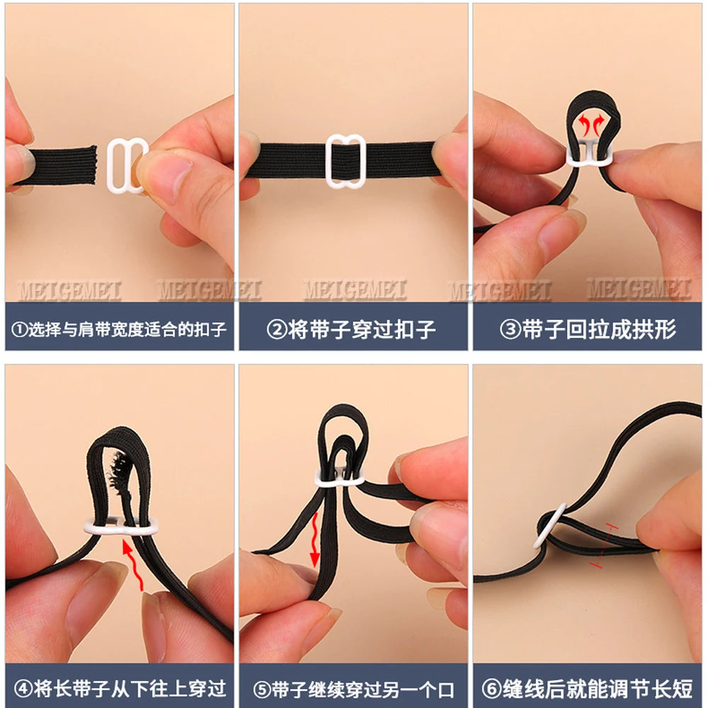 100-Pack Metal Bra Rings & Sliders - Strap Adjusters for Lingerie & Bra Making (6-25mm)