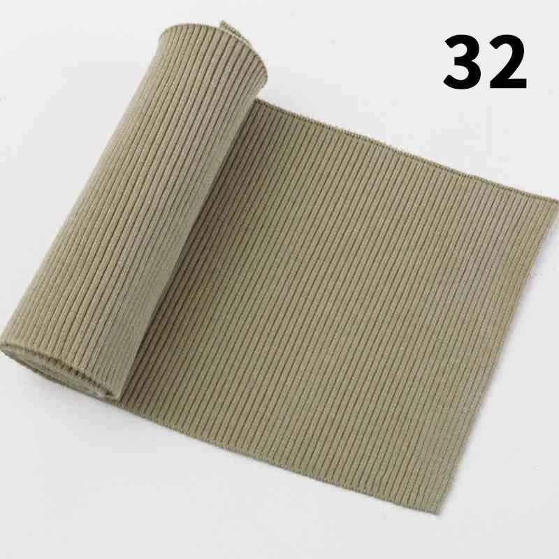 1 Yard Pure Cotton Stretch Rib Knitted Fabric - 17cm Wide for Necklines, Cuffs & Hems