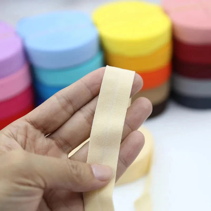 10M 2Cm Edge Sewing Ribbon Elastic Bias Binding Tapes Patchwork Quilting Fold Over Bands For DIY Garment Hem Sleeve Sewing Trims