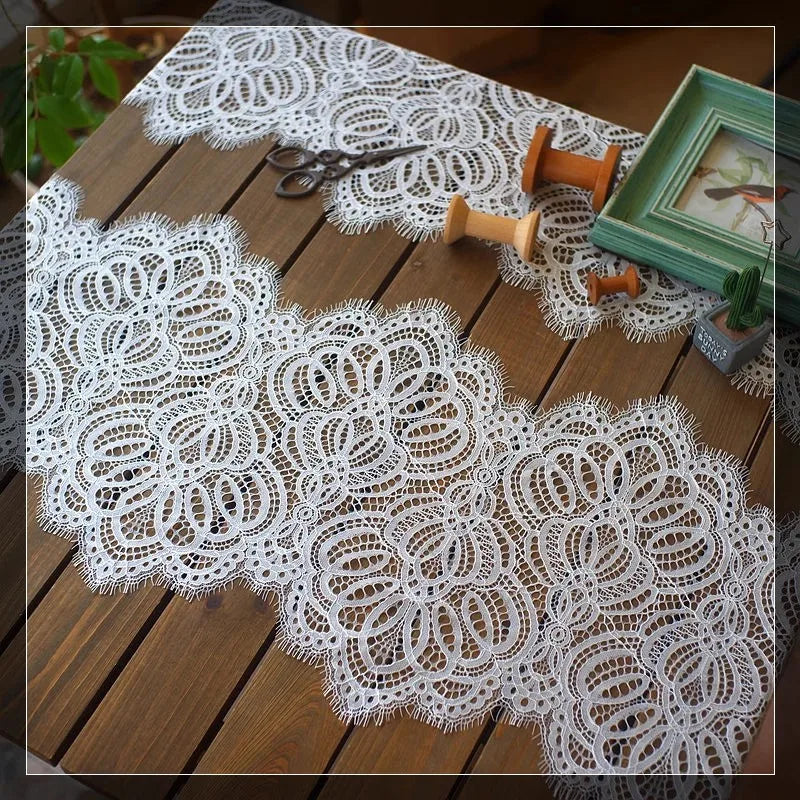 3 Meters Wide Eyelash Lace 23cm - European Non-Stretch Lace for Bra Making & Bustiers