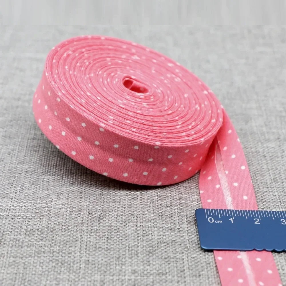20mm Dot Print Bias Binding Tape 5m or 10m - Cotton Bias Tape for Sewing & Crafts