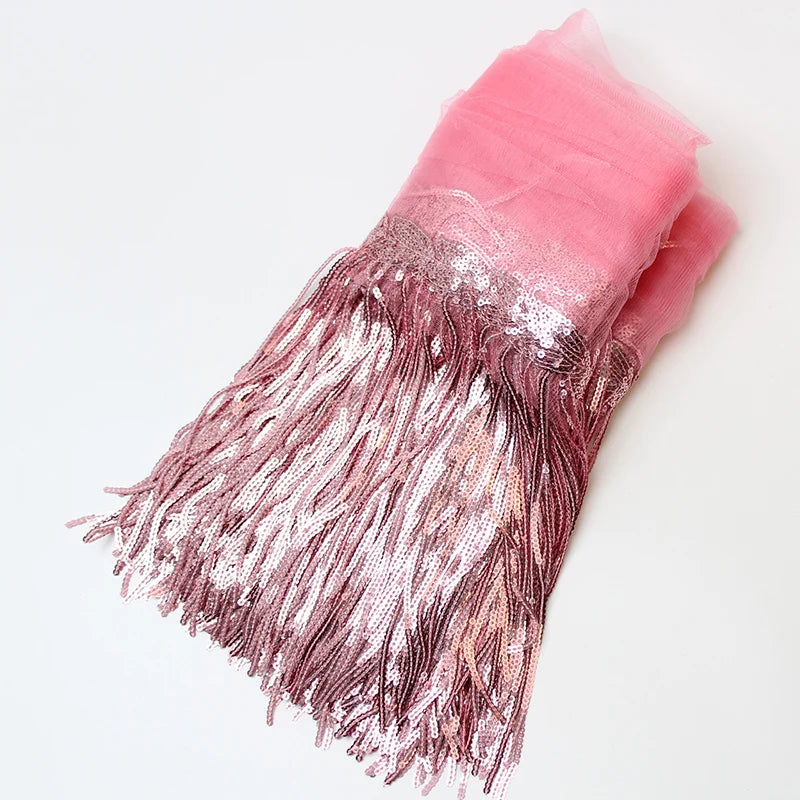 2 Yards Sequin Tassel Lace Ribbon 30cm -  Party Dress Trim