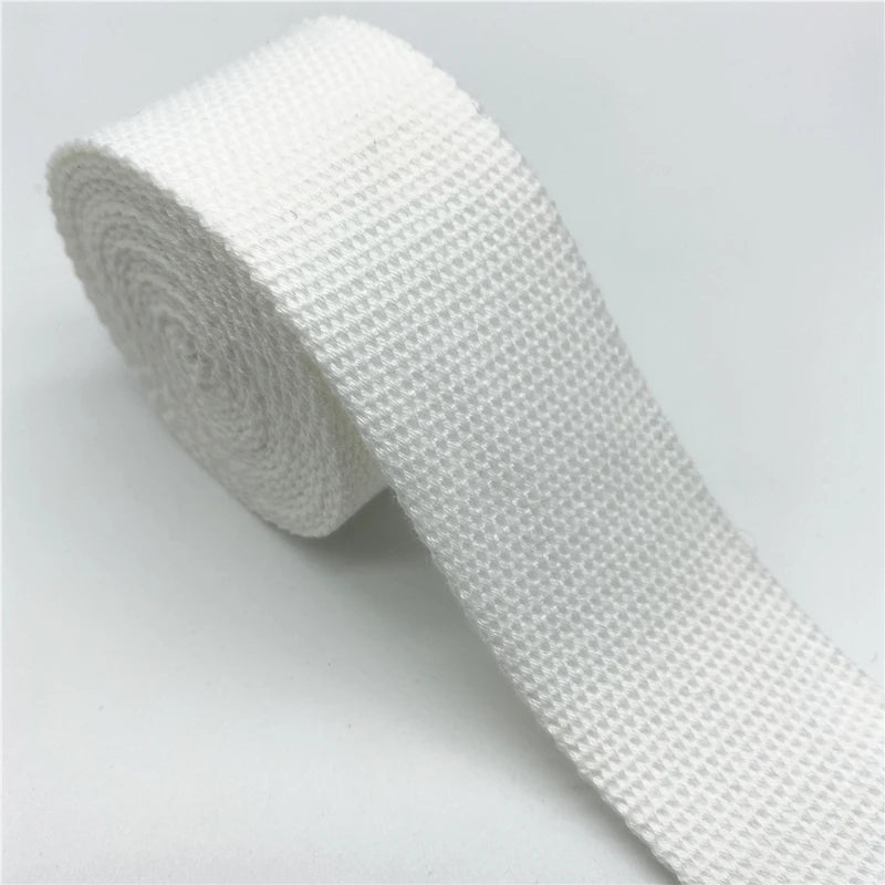 Cotton Webbing Strap 2 Yards - Multiple Widths (25mm-38mm) for Bags, Belts & DIY Crafts
