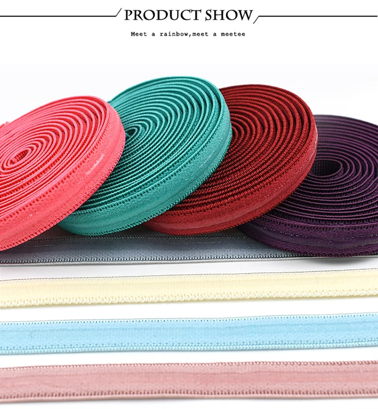 1, 3, 5 or 10 Meters 10mm Bra Strap Elastic with Silicone Non-Slip Strip