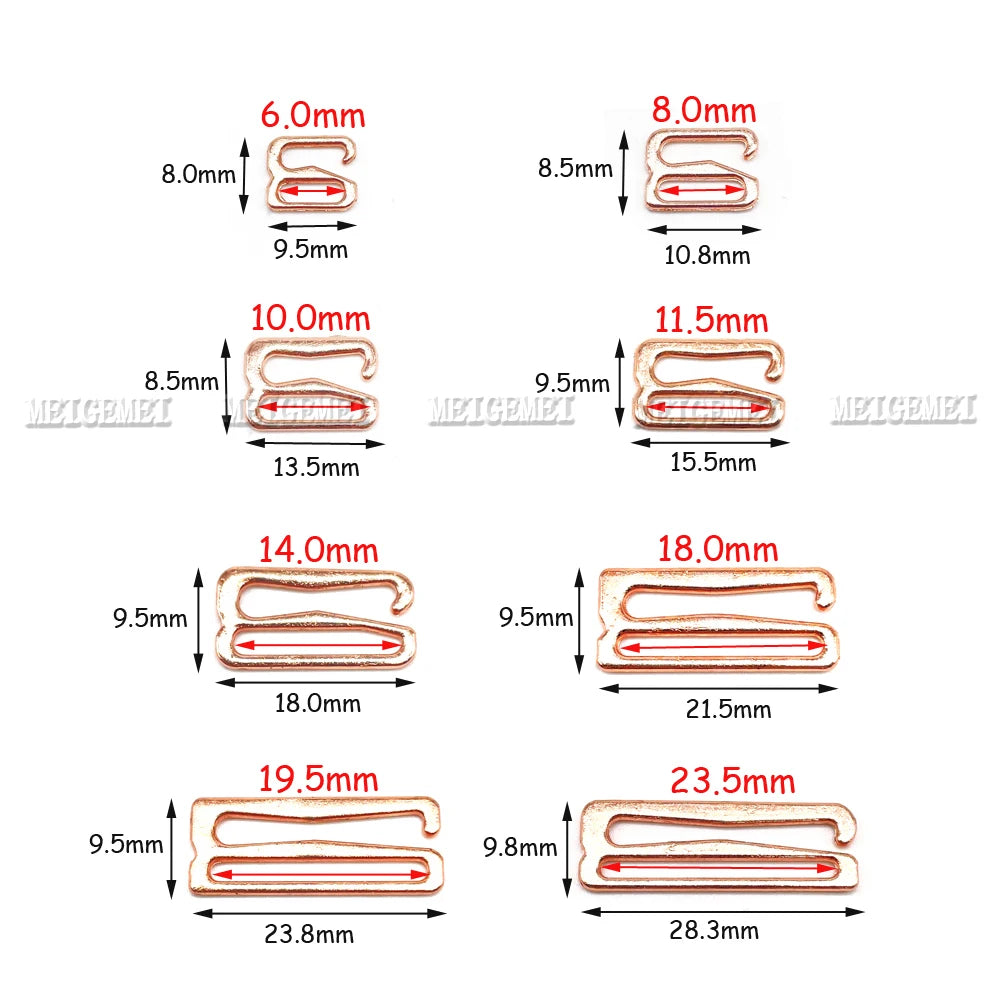 100-Pack Metal Bra Rings & Sliders - Strap Adjusters for Lingerie & Bra Making (6-25mm)