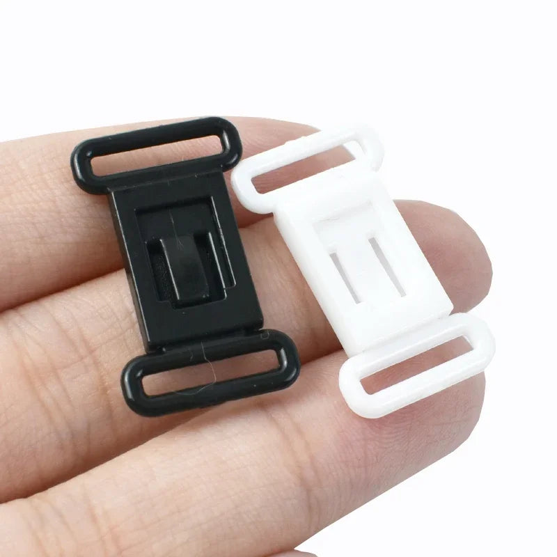 30 or 50 Pieces Plastic Bra Buckles 12.5mm - Adjustable Strap Clasps for Lingerie & Swimwear