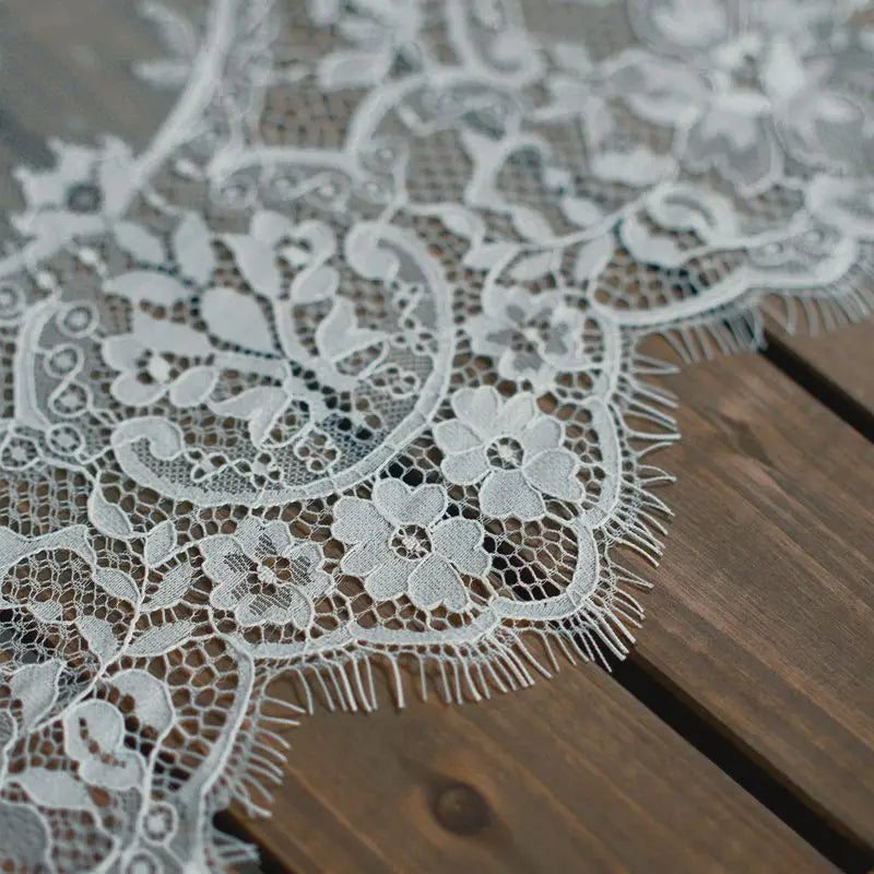 3 Meters Extra Wide Eyelash Lace 30cm - Non-Stretch Lace for Bra Making & Wedding Dresses