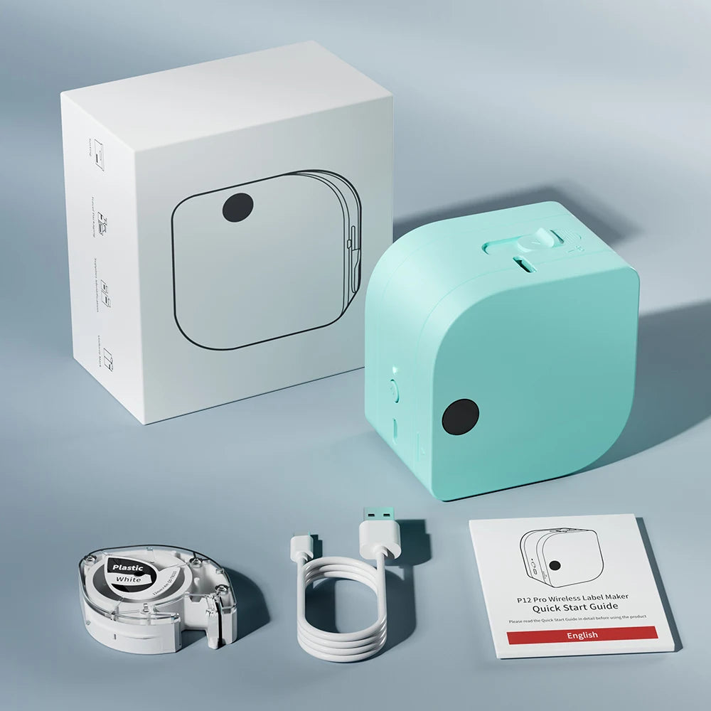 P12 PRO Label Maker Machine - Bluetooth Inkless Label Printer for Fabric & Satin Ribbon