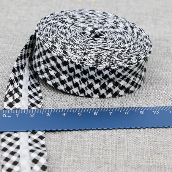 Cotton Bias Binding Tape 20-25mm x 5m - Printed Dots, Stripes & Tartan Patterns