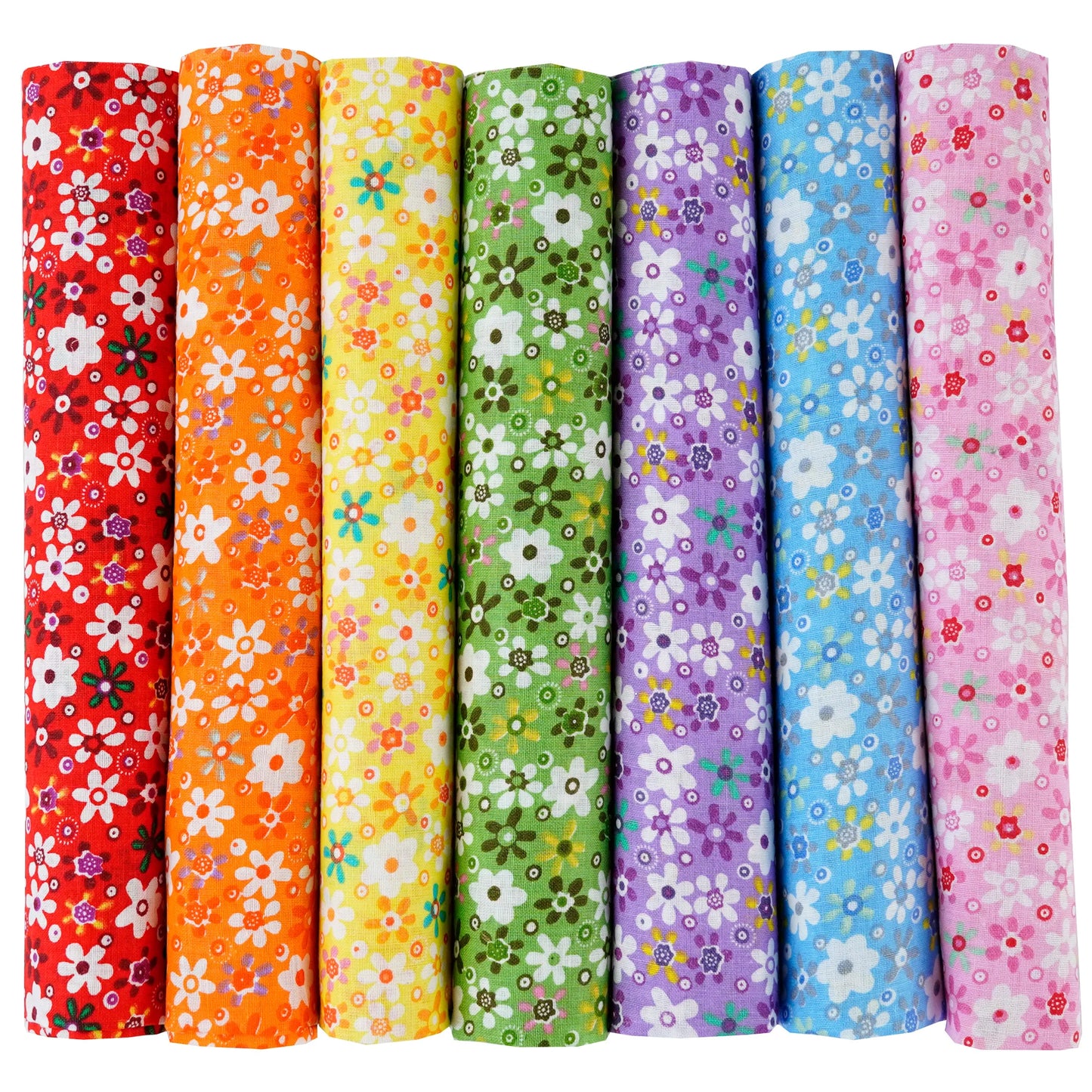 7-Pack Cotton Fabric Squares - Fat Quarters/Charm Packs for Quilting & Patchwork