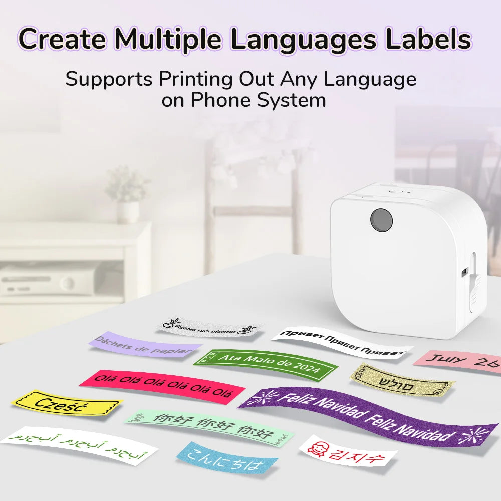 P12 PRO Label Maker Machine - Bluetooth Inkless Label Printer for Fabric & Satin Ribbon