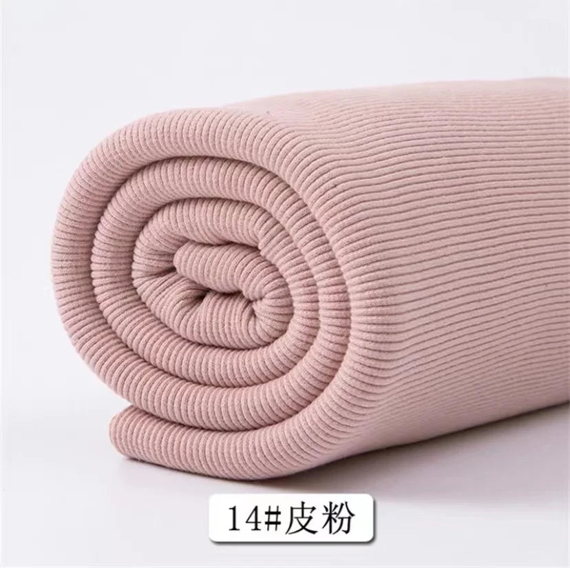 Cotton Stretch Ribbed Knit Fabric - 20cm Wide 110cm Length for Necklines, Cuffs & Hems
