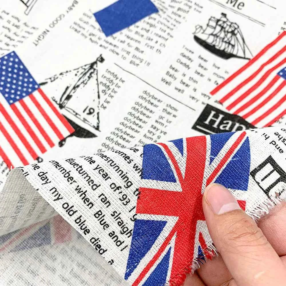 Printed Canvas Fabric 45x145cm - Decorative Cotton Canvas for Bags, Crafts & Home Décor