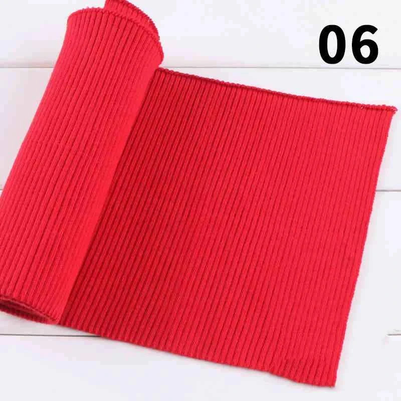 1 Yard Pure Cotton Stretch Rib Knitted Fabric - 17cm Wide for Necklines, Cuffs & Hems