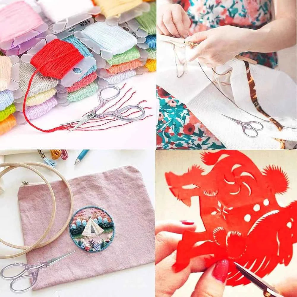 Multifunctional Stainless Steel Scissors - Small Embroidery & Eyebrow Scissors for Sewing & Beauty