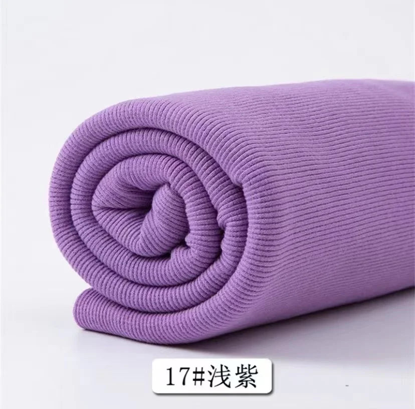 Cotton Stretch Ribbed Knit Fabric - 20cm Wide 110cm Length for Necklines, Cuffs & Hems