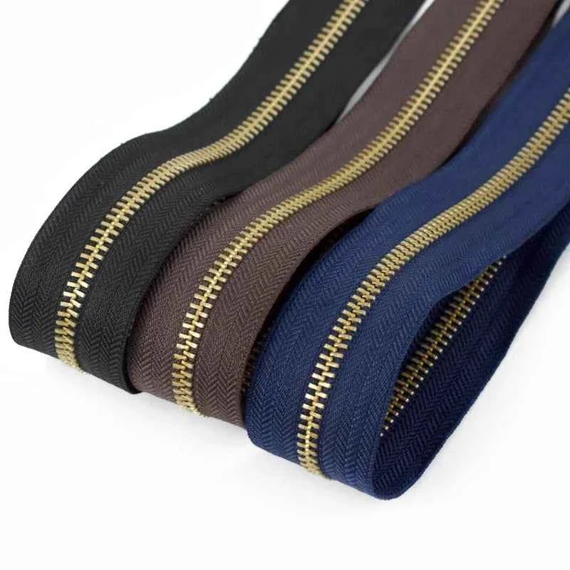 2-5 Pack 5# Bronze Metal Zippers - 50-70cm Open-End Zippers for Jackets & Garments