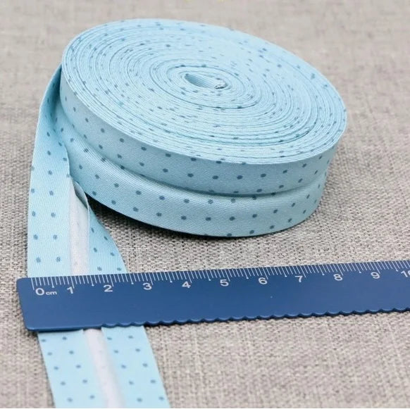 Cotton Bias Binding Tape 20-25mm x 5m - Printed Dots, Stripes & Tartan Patterns
