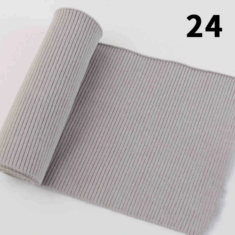 1 Yard Pure Cotton Stretch Rib Knitted Fabric - 17cm Wide for Necklines, Cuffs & Hems