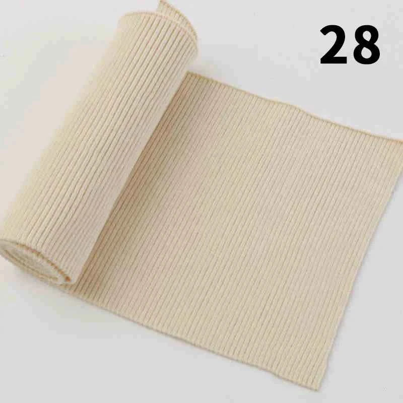 1 Yard Pure Cotton Stretch Rib Knitted Fabric - 17cm Wide for Necklines, Cuffs & Hems